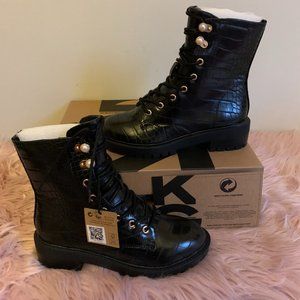 KG KURT GEIGER LONDON TILLY3 MOCK-CROC VEGAN ANKLE BOOTS BOOTIE